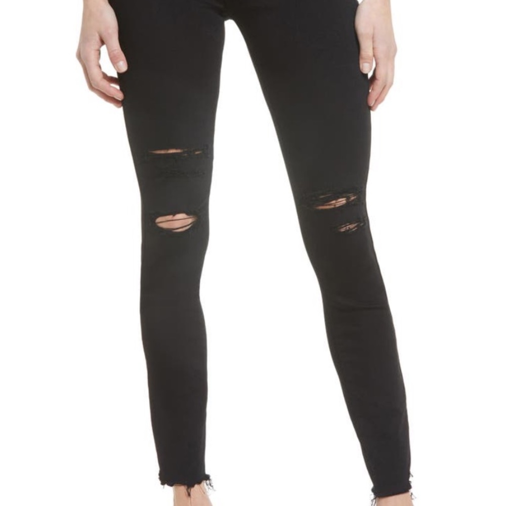 Paige Verdugo Crop Black Distressed Jeans size 27